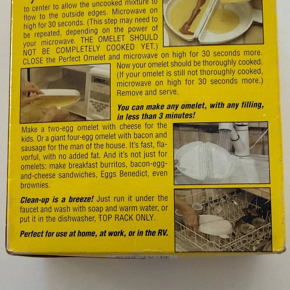 Perfect Omelet Microwave Egg Cooker As Seen On TV Retro Vintage Kitchen 1990’s